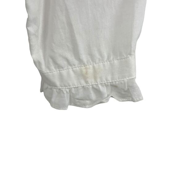 J. McLaughlin Tie Neck Ruffle Collar Embroidery Cut Out Cotton Top White XS ASIS - Picture 3 of 7
